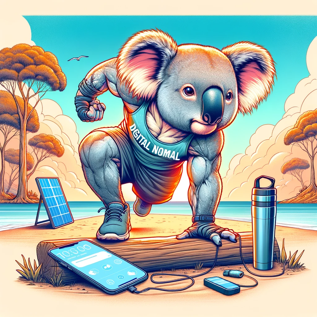 Fit and active remote work koala